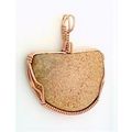 Petrified Palm Wood Copper Wire Wrap Gemstone P...