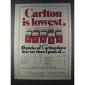 1980 Carlton Cigarettes Ad