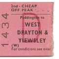 B.R.B. Edmondson Ticket - Paddington to West Dr...