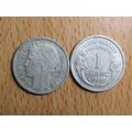 France Republic 1946B 1 Franc Coin