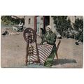PRINTED SOCIAL HISTORY POSTCARD IRISH LADY AT S...