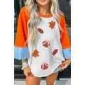 Light Grey Sequin Fall Elements Patched Color B...