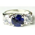 Created Blue Sapphire & 1 ct CZs, 925 Sterling ...