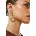 KAREN MILLEN Gold Plated Molten Textured Drop H...