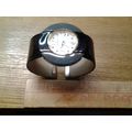 Chico's Black Gray Plastic Leather Cuff Analog ...
