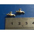 Pair 'Gold' Colour Garden Tap 1:12th Dolls Hous...