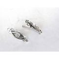 Set of 2 extra tiny small silver metal alligato...