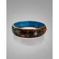 Vintage Red Cloisonné Hinge Bracelet