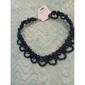 Pearl style bead Dark Blue choker style necklac...