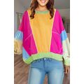 Grapefruit Orange Colorblock Patchwork Exposed ...