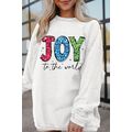 White JOY to the world Ribbed Crewneck Pullover...