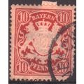 Bavaria 1876 - SG123 - 10pf carmine rose - Bava...
