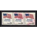 Used 2605 23c U.S. Flag Very FineStrip of 3 PA3186