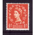 GREAT BRITAIN 1957 GRAPHITE SG561 1/2d ORANGE R...