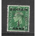 BAHRAIN OVERPRINT ON GB ½d GREEN ½ ANNA KG6 USE...