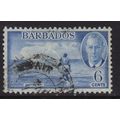 BARBADOS SG275 1950 6c Light blue ~ USED