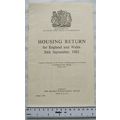 1963 Housing Return for England and Wales, Sept...