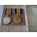 WW1 War and Victory Pair Medals William Pilking...