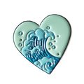 Blue Enamelled Pin Badge Heart Sea Scene Metal ...
