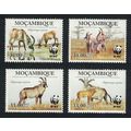 Mozambique WWF Roan Antelope 4v 2010 MNH MI#365...