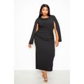 Women's Cape Sleeve Dress With Knot Detail