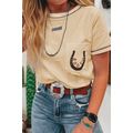 Apricot RODEO Horseshoe Embroidered Patch Pocke...