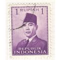 Indonesia 1951 - 1r violet - President Sukarno ...