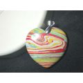 Vibrant bright multi coloured heart pendant on ...