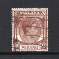 Malaysia (Penang) - 1949-52 - 4c Brown (sg6) Used