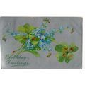 ES Birthday Greetings Silver Clover Lady Bird P...
