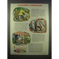 1945 Hercules Powder Ad - Canvas Fireman