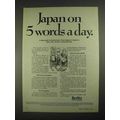 1967 Berlitz School of Languages Ad - Japan