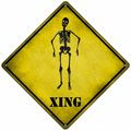 Skeleton Crossing 8" Metal Sign caution aluminu...