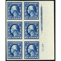 347, Mint NH 5¢ XF GEM Plate Block of Six Stamp...