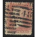 GB 1858 QUEEN VICTORIA 1d RED PLATE 108 USED SG...