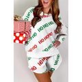 White Christmas HOHOHO Print Drop Shoulder Pull...