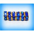 25 Acrylic Gold Plated Spacer Roundel Beads Cha...