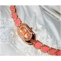Rose Gold Plated Clear Rhinestone Crystal Pink ...