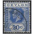 Ceylon 1922 SG350 20cBright Blue Fine Used . .