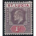 St Lucia 1904 SG66 1d Dull Purple & Carmine Mou...