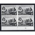 1969 Falkland Islands Sg214 6d BLACK BLOCK OF 4...