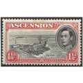 Ascension 1940 SG40 1 1/2d Black & Vermilion Pe...