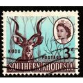 Africa Southern Rhodesia 1964 Queen Elizabeth II 1d Used Stamp Animal Kudu QE II