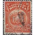 BOLIVIA, Coat of Arms, red 1919, 10c, #3