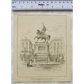 Vintage engraving: Statue of Godfrey de Bouillo...