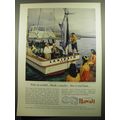 1960 Hawaii Visitors Bureau Ad - Pick an orchid.. Hook a marlin.. see a Luau