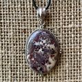 Red Brecciated Jasper Oval Pendant Necklace 925...