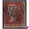 1864 SG43 1d Red Plate 110 Good/Fine Used "LC"