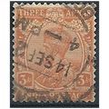 India 1902 SG127 3 Annas Orange-Brown Fine Used.