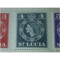 St Lucia QEII 1954 4c Slate Hinged Mounted Mint...